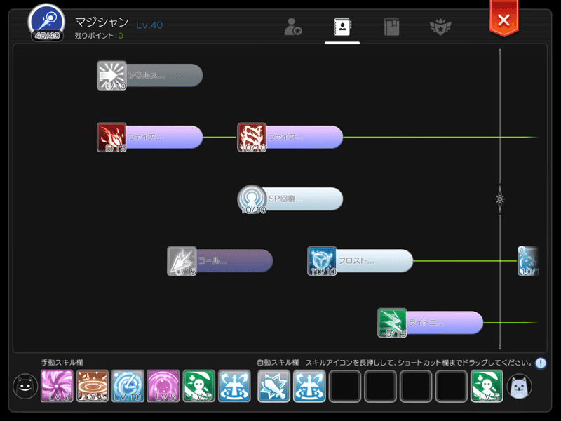 マジシャンのスキル振り